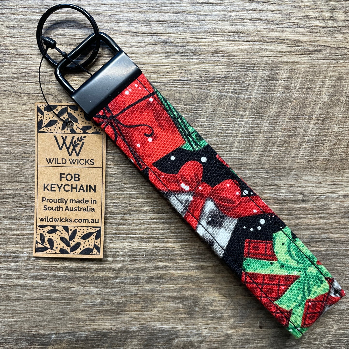 Fabric Fob Keychain - Christmas Presents