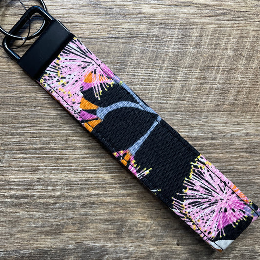 Fabric Fob Keychain - Pink Blossoms