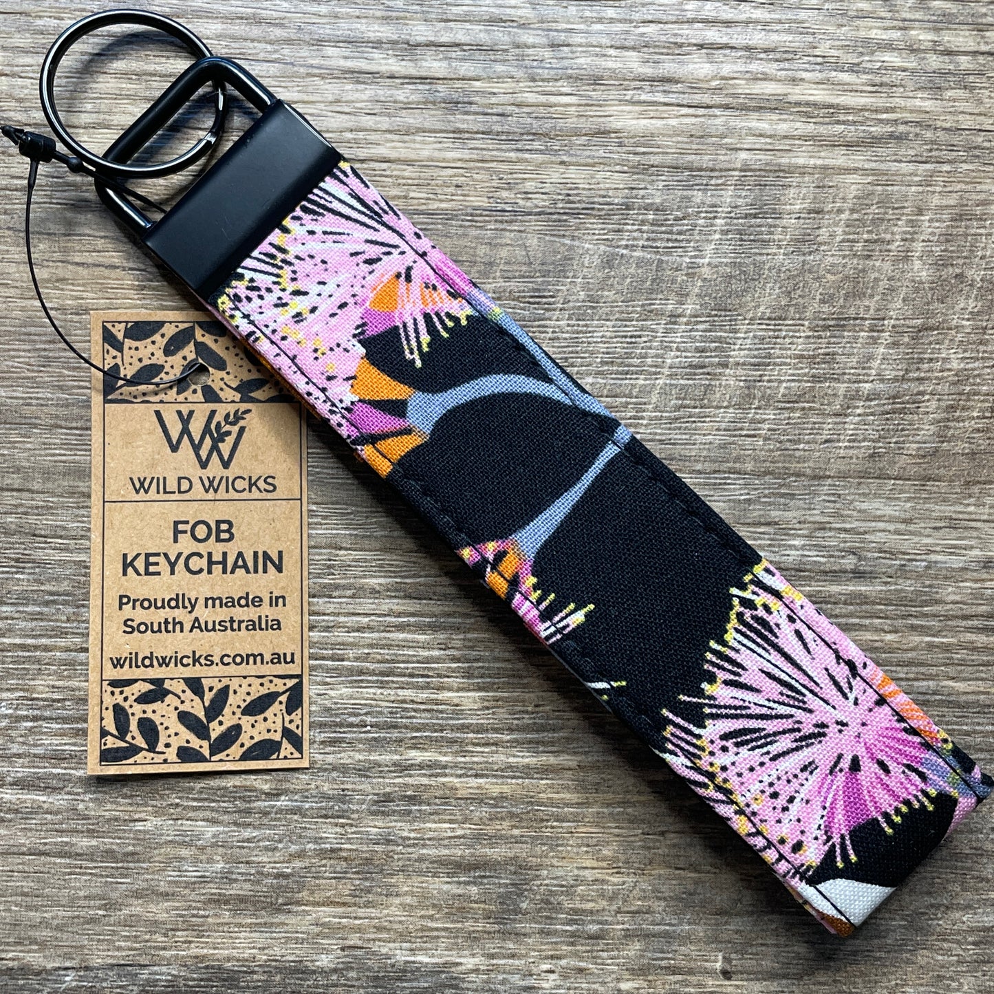 Fabric Fob Keychain - Pink Blossoms