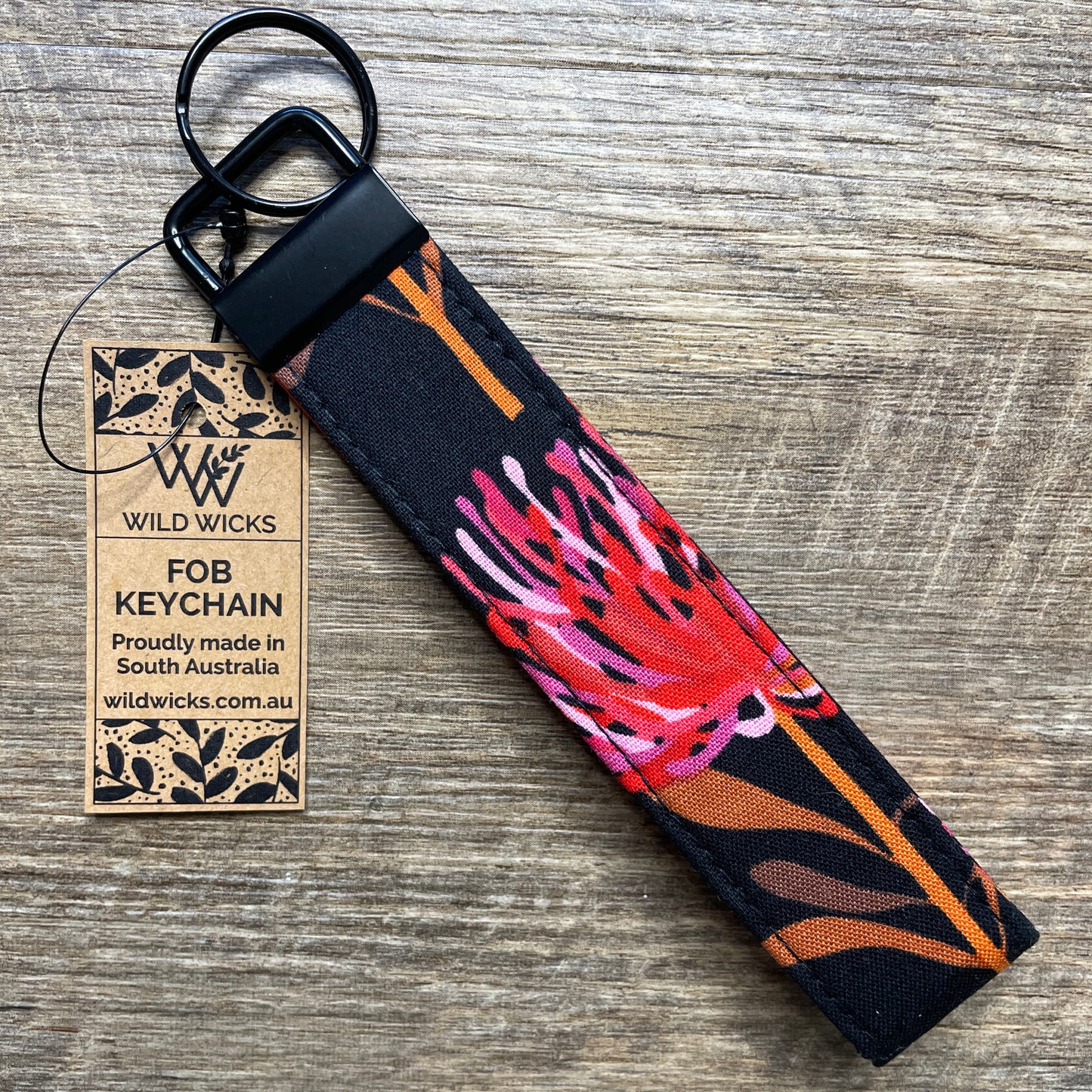 Fabric Fob Keychain - Waratah