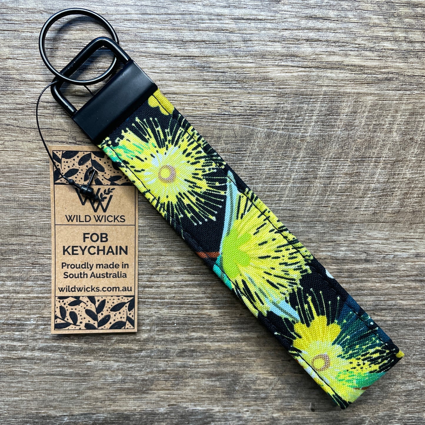 Fabric Fob Keychain - Yellow Native
