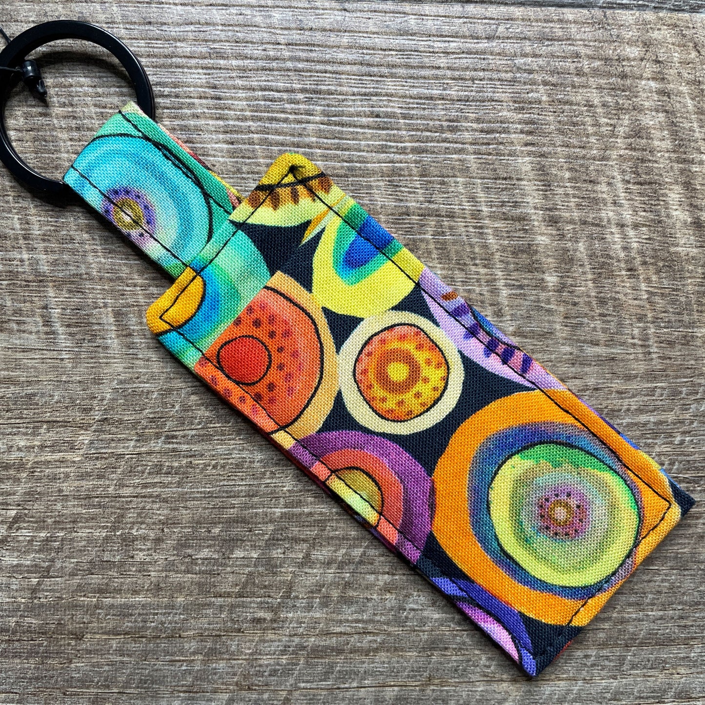 Lip Balm Holder Keyring - Watercolour Circles