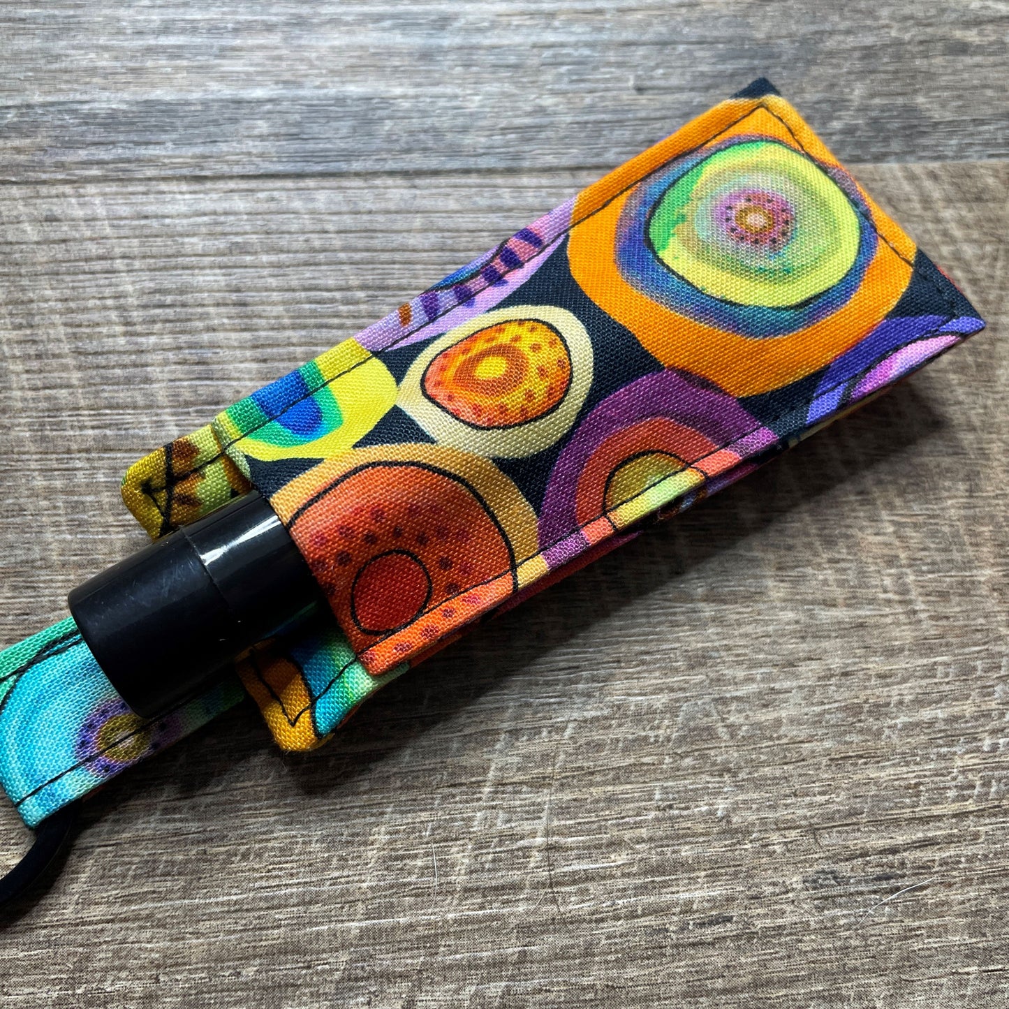 Lip Balm Holder Keyring - Watercolour Circles