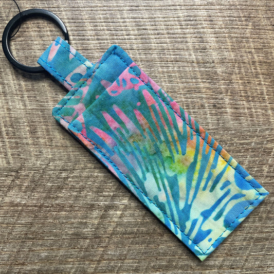 Lip Balm Holder Keyring - Batik Leaf