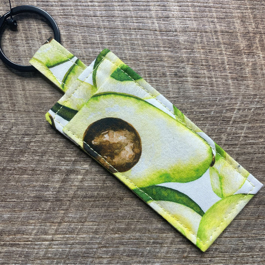 Lip Balm Holder Keyring - Avocado