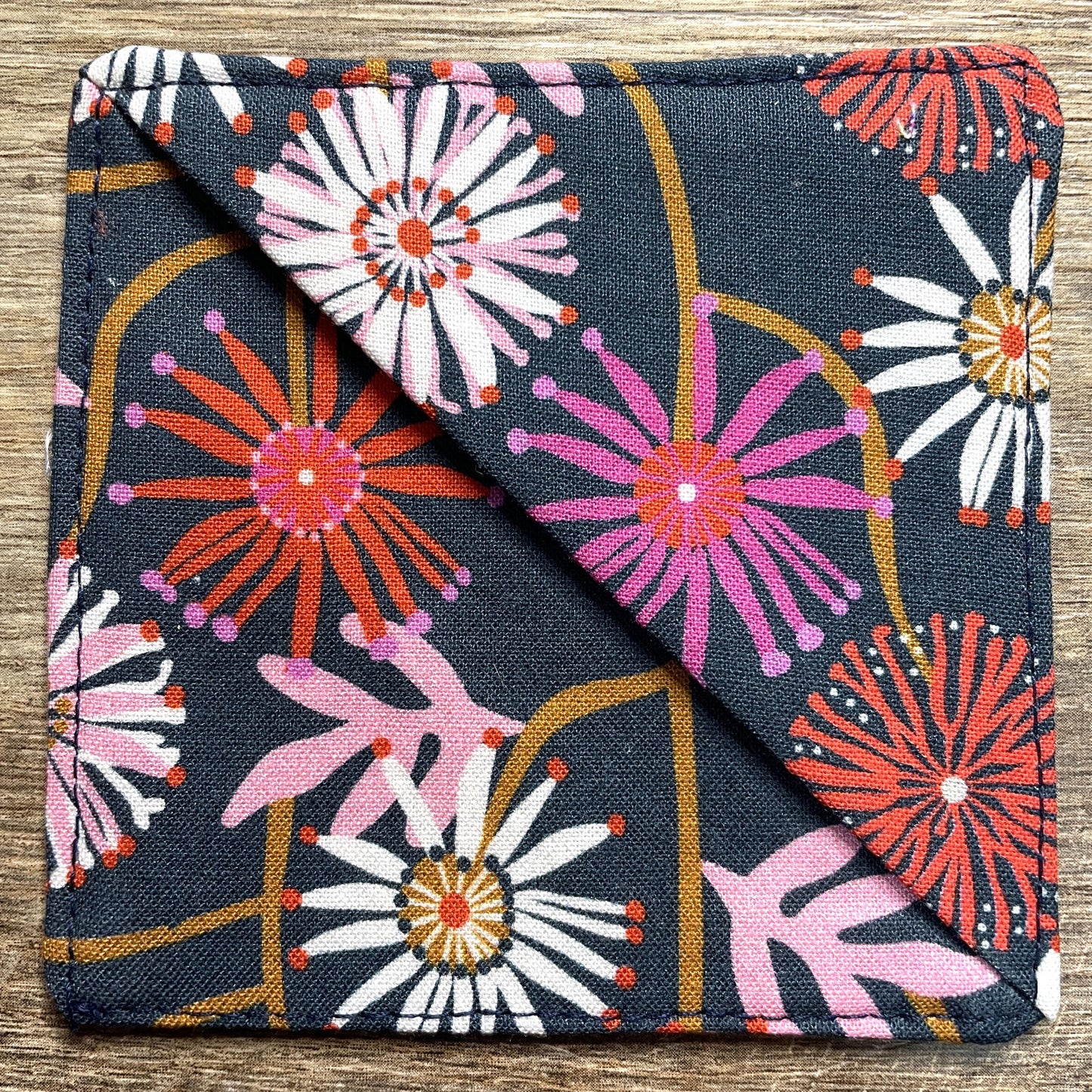 Fabric Corner Bookmark - JP Blossom Navy