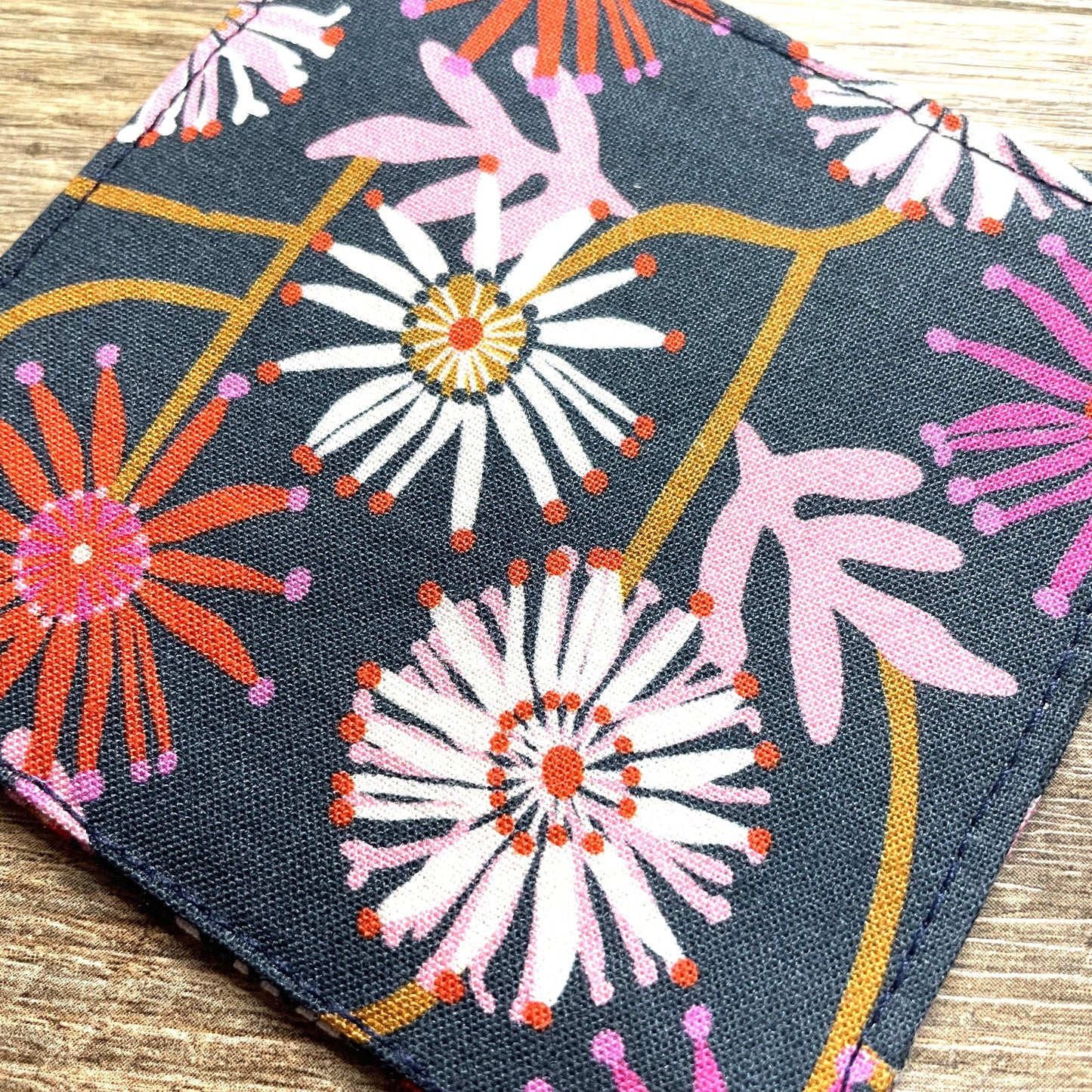Fabric Corner Bookmark - JP Blossom Navy