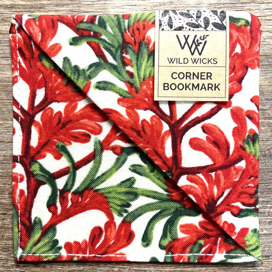 Fabric Corner Bookmark - Kangaroo Paw