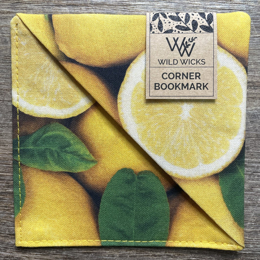 Fabric Corner Bookmark - Lemon Slice