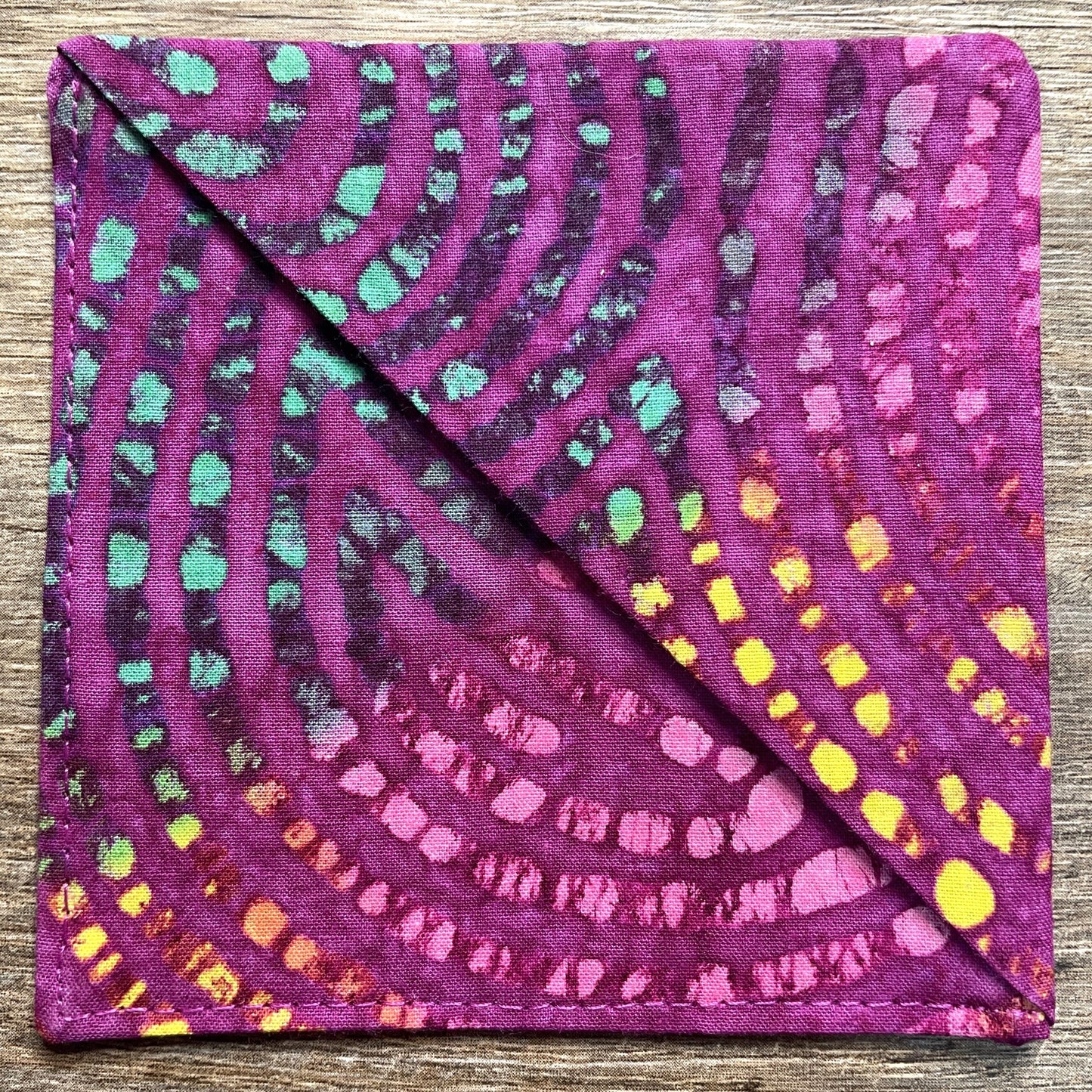 Fabric Corner Bookmark - Magenta Batik