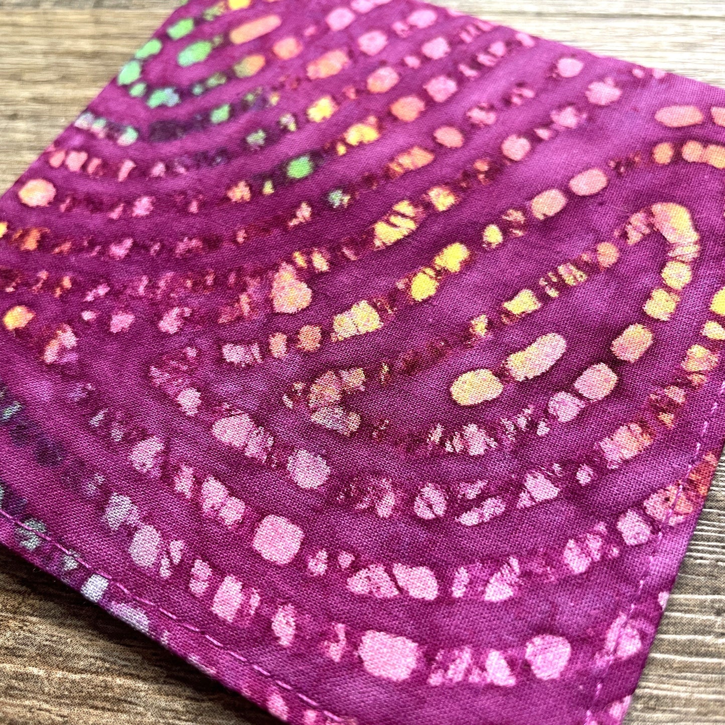 Fabric Corner Bookmark - Magenta Batik