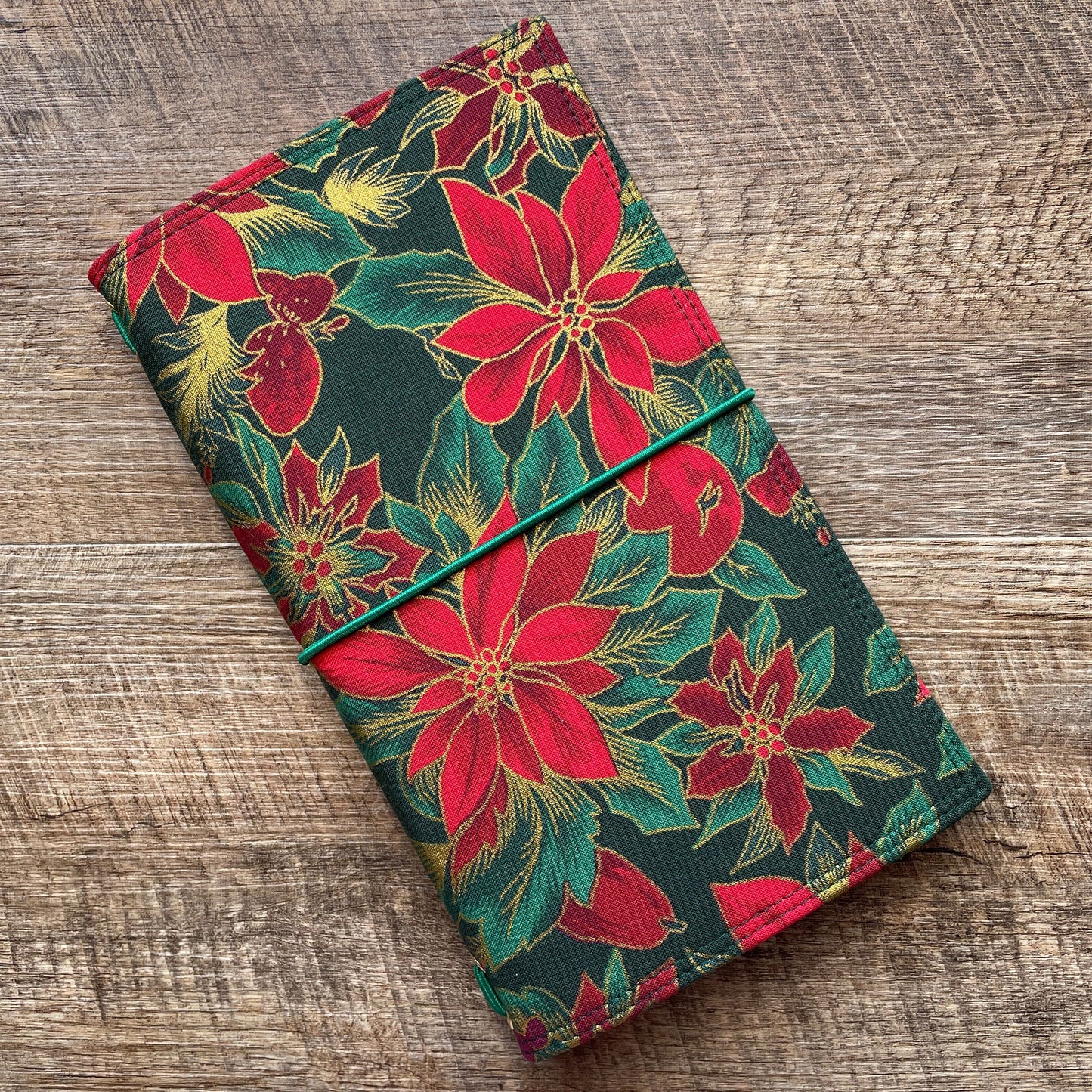 Wilddori Traveler's Notebook Cover Christmas Poinsettia