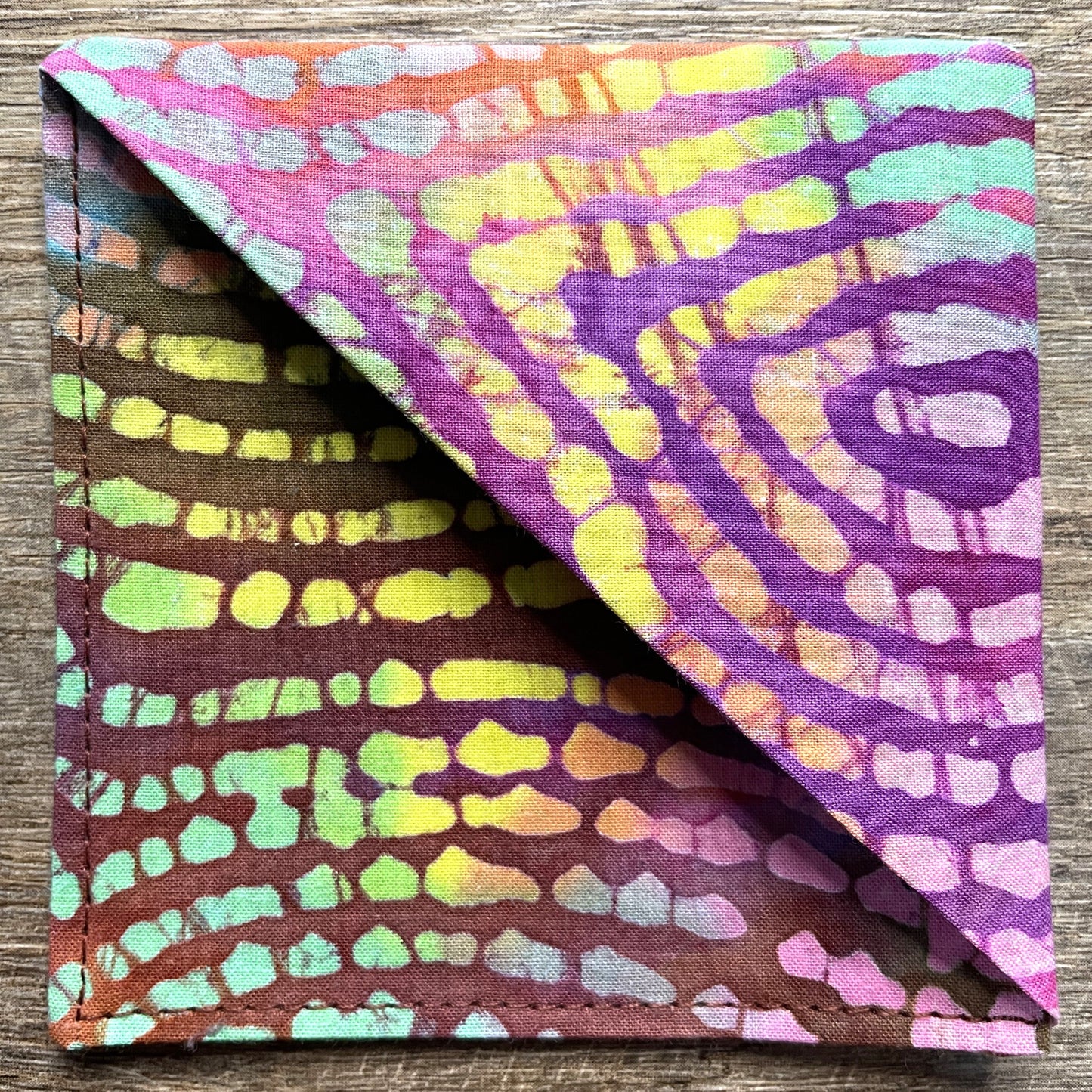 Fabric Corner Bookmark - Rainbow Batik