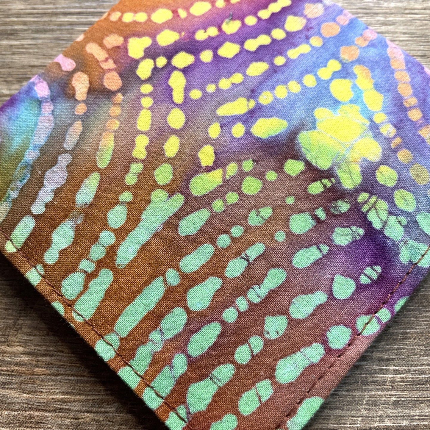 Fabric Corner Bookmark - Rainbow Batik