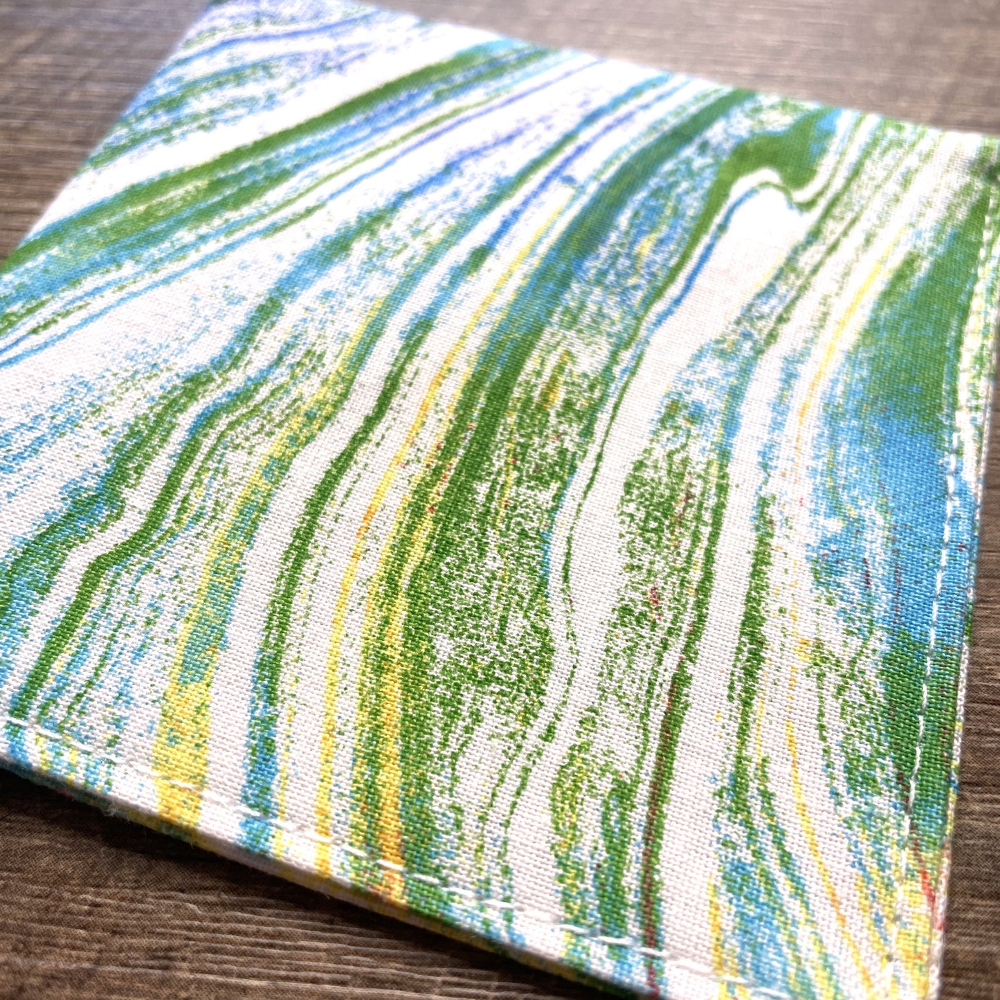 Fabric Corner Bookmark - Rainbow Marble