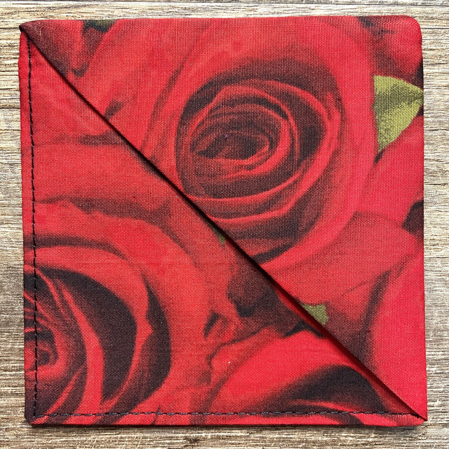 Fabric Corner Bookmark - Red Rose