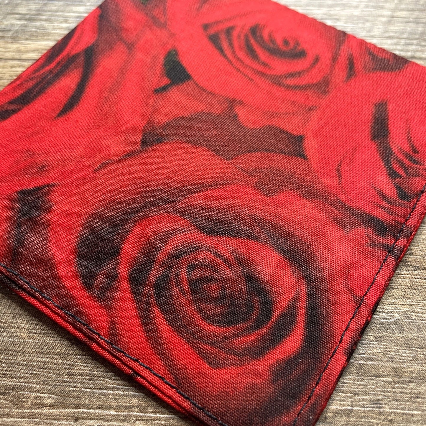 Fabric Corner Bookmark - Red Rose