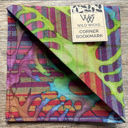 Fabric Corner Bookmark - Striped Batik