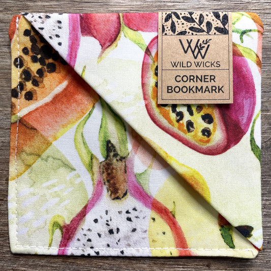 Fabric Corner Bookmark - Tropical Fruit