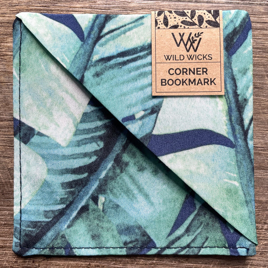 Fabric Corner Bookmark - Tropical Leaves