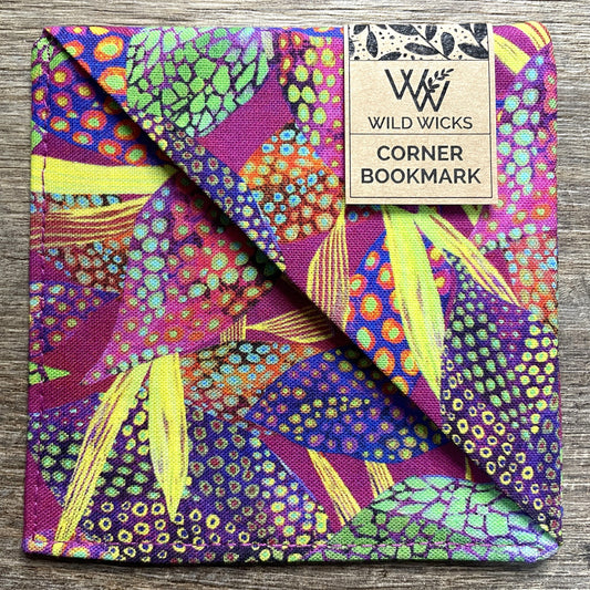 Fabric Corner Bookmark - Tropical Punch Fuchsia