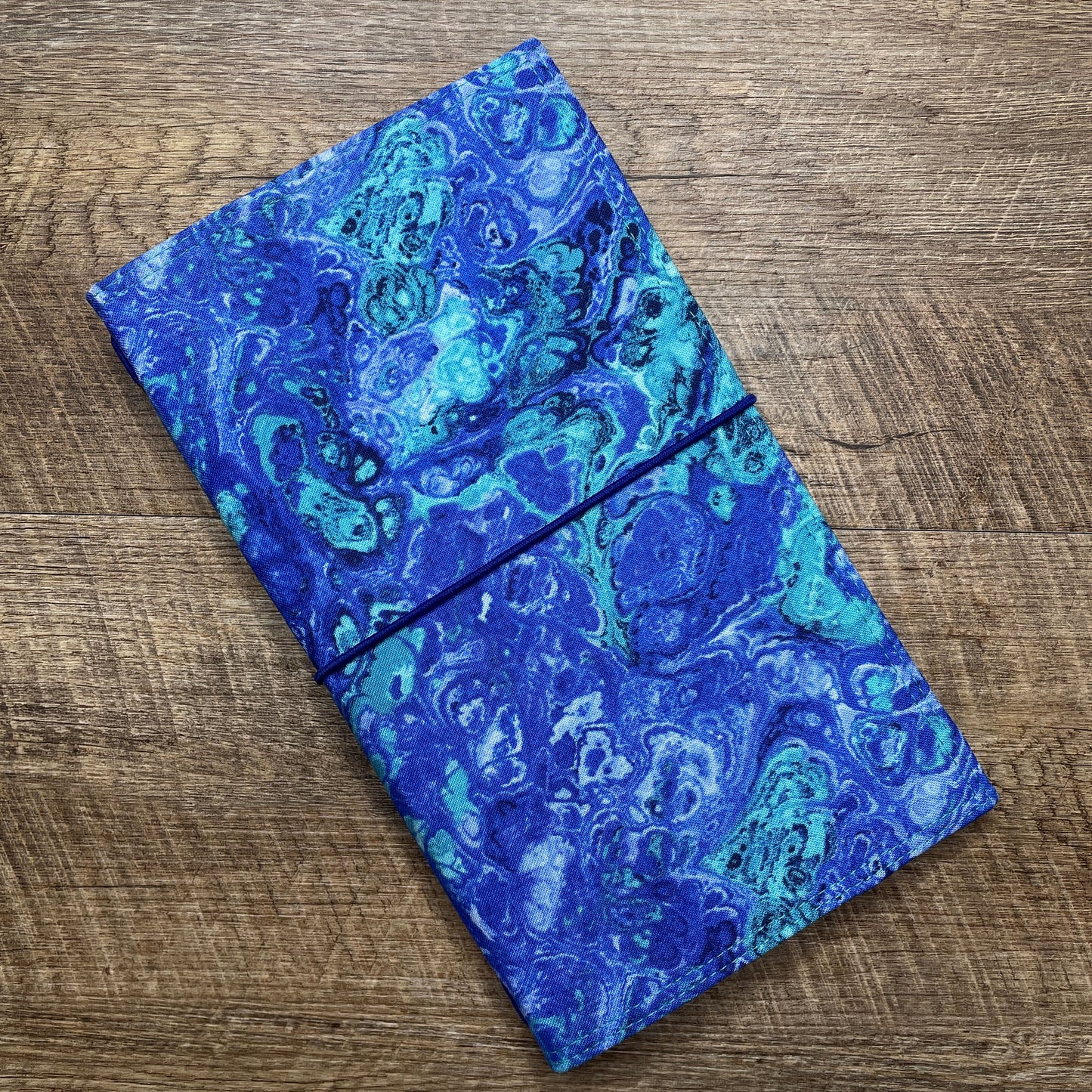 Wilddori Traveler's Notebook Cover Turquoise Blue Marble