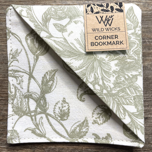Fabric Corner Bookmark - Vivienne Green