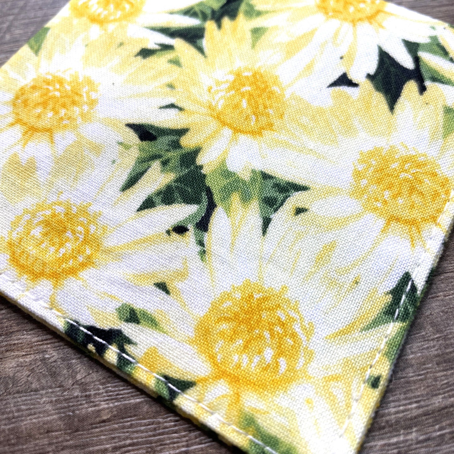 Fabric Corner Bookmark - Yellow Daisy