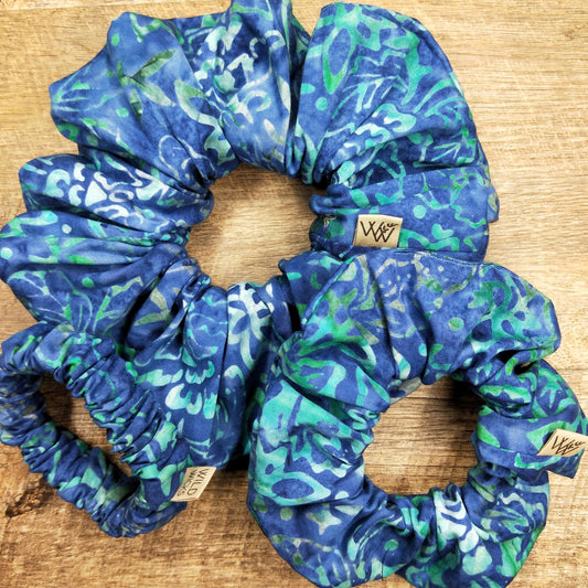 Scrunchies - Blue Green Batik