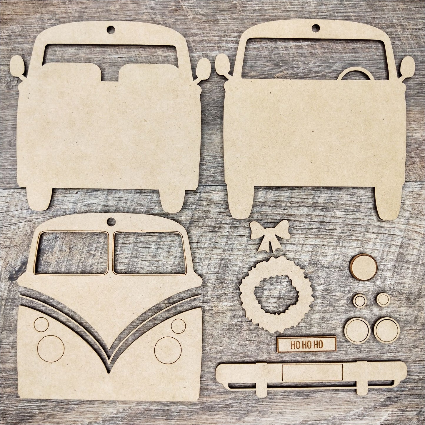 Wooden DIY Christmas Retro Car and Van Decoration Kits