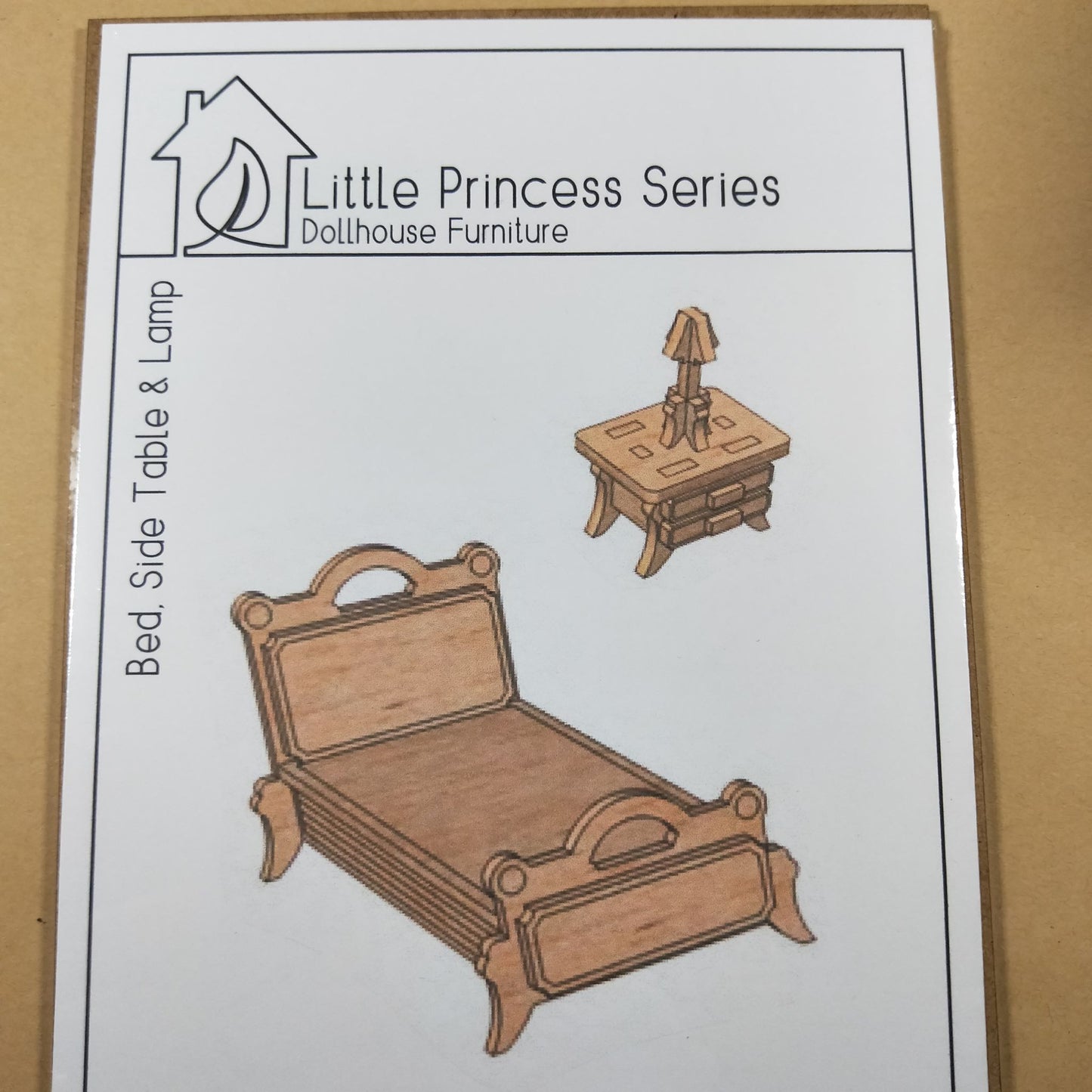 DIY Wooden Dollhouse Furniture Kit - Single Bed and Side Table - Little Princess Series