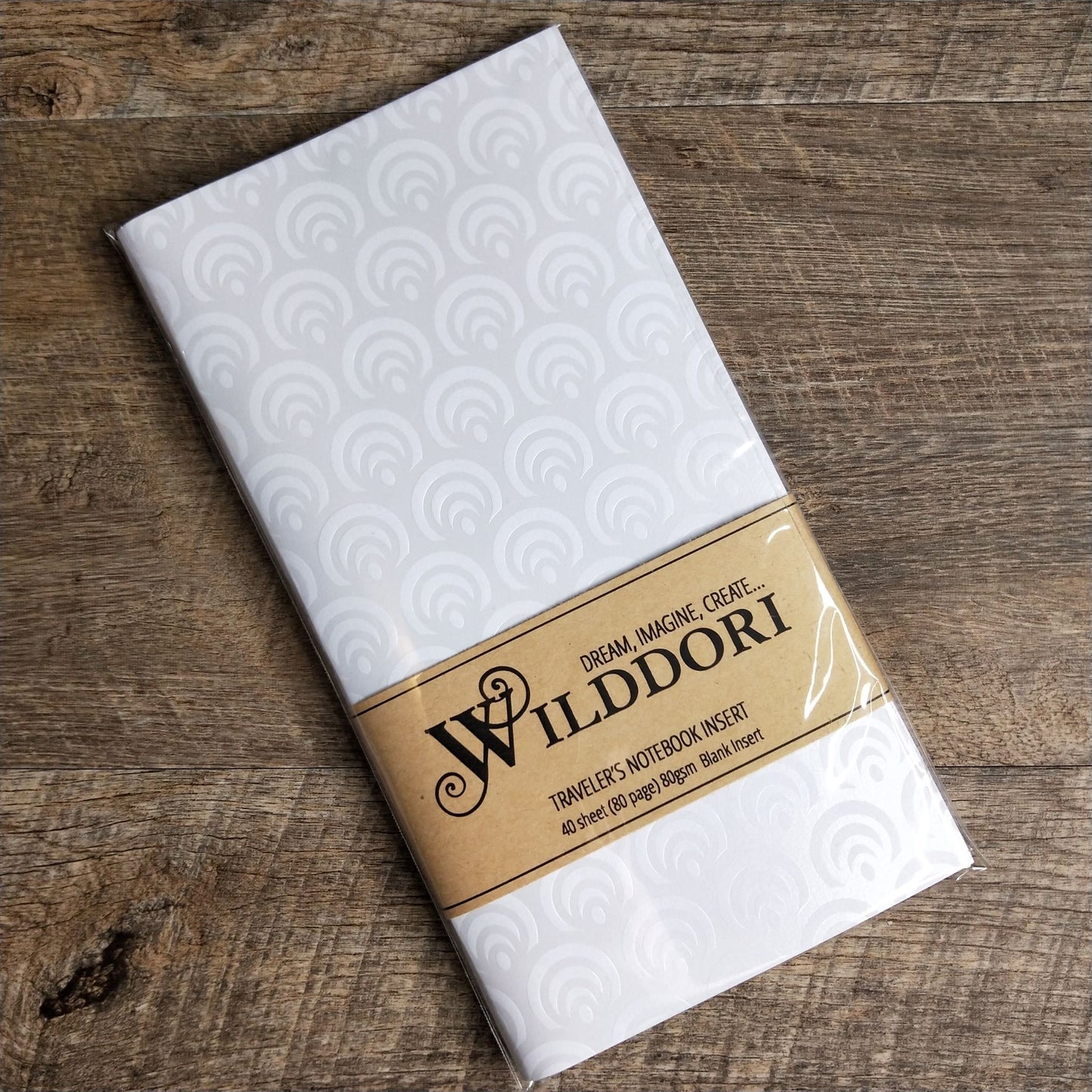 Wilddori 40 sheet Blank Insert, White Pearl Scallop