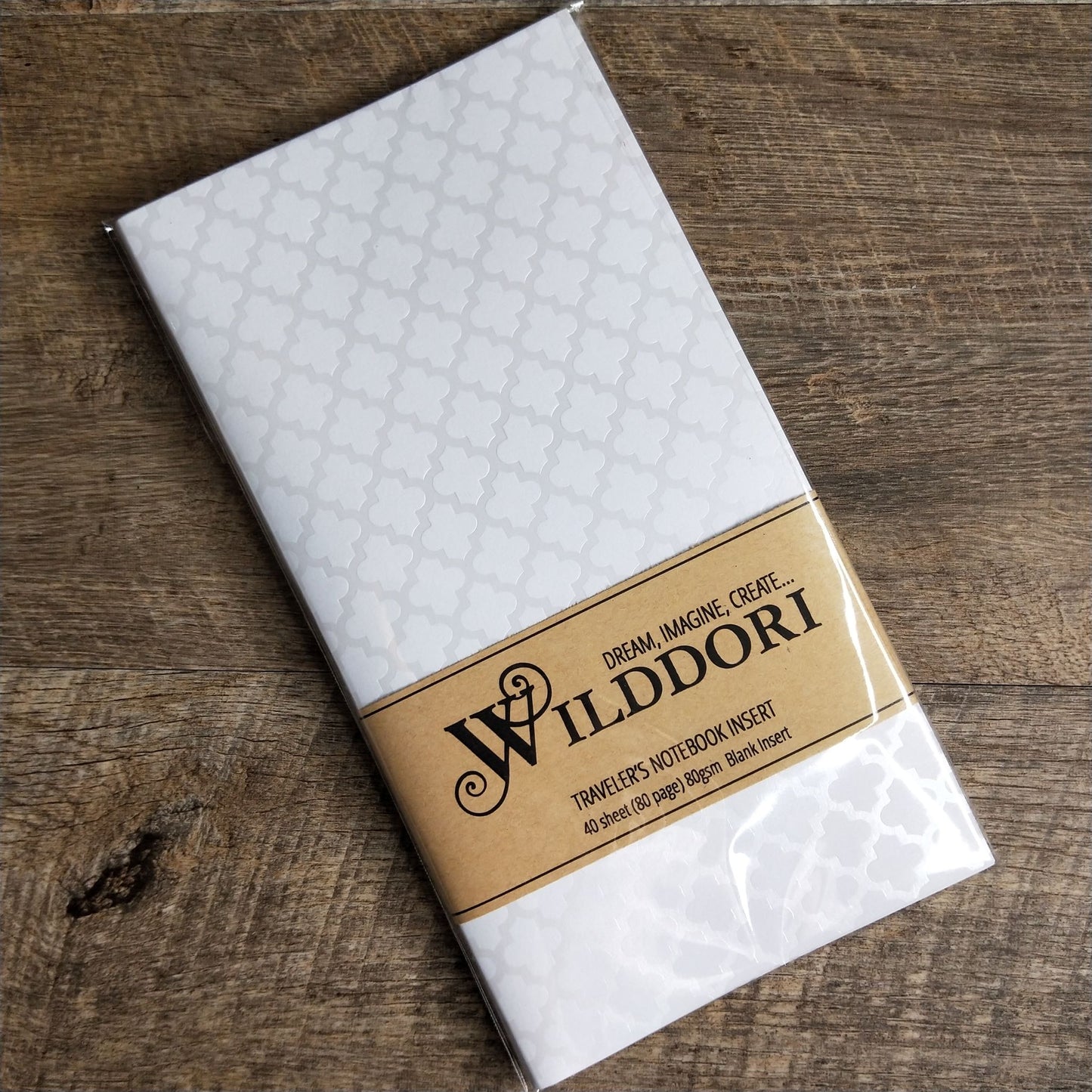 Wilddori 40 sheet Blank Insert, White Pearl Quatrefoil