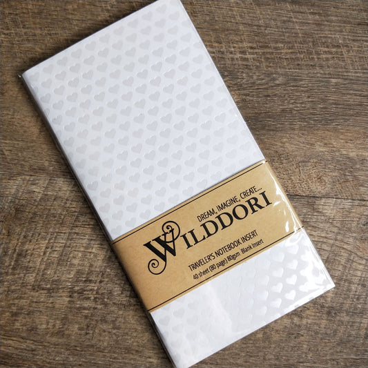 Wilddori 40 sheet Blank Insert, White Pearl Hearts