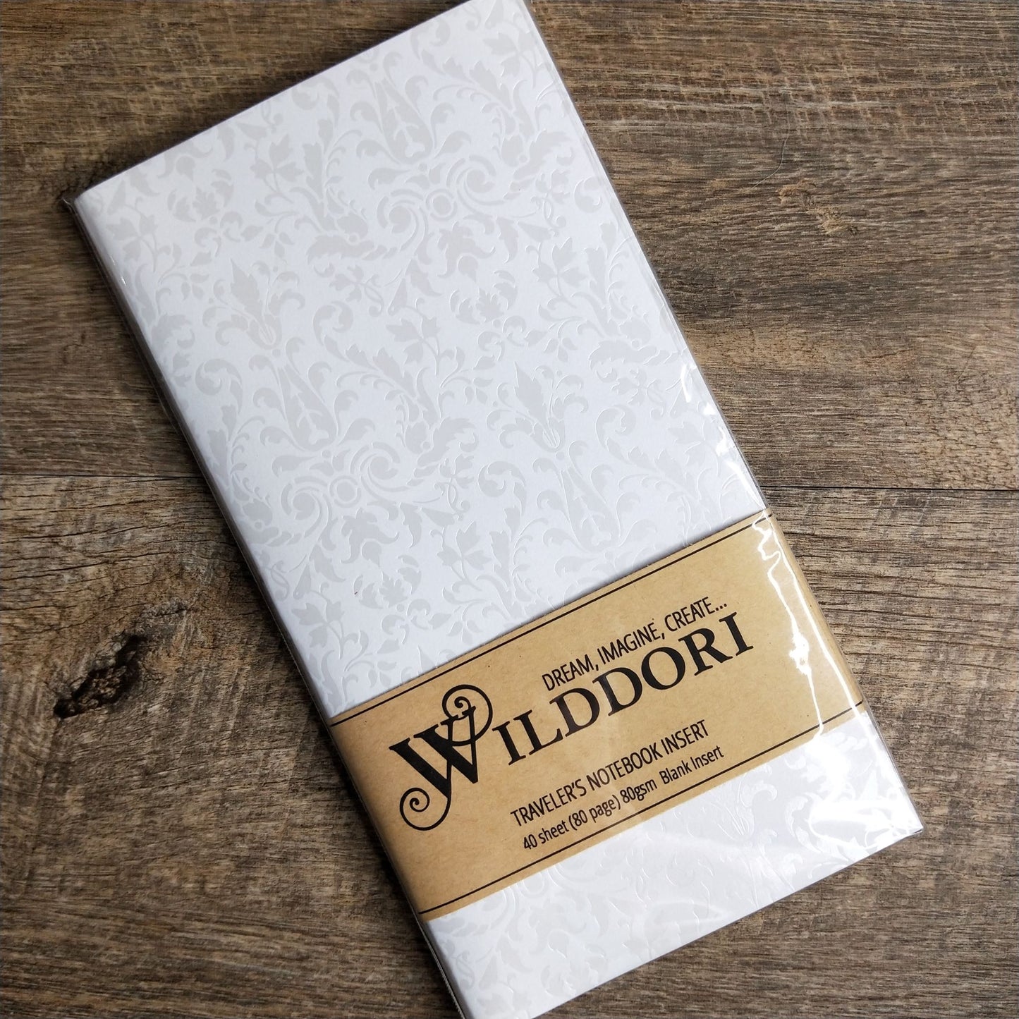 Wilddori 40 sheet Blank Insert, White Pearl Flourish 1