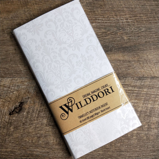 Wilddori 40 sheet Blank Insert, White Pearl Flourish 2