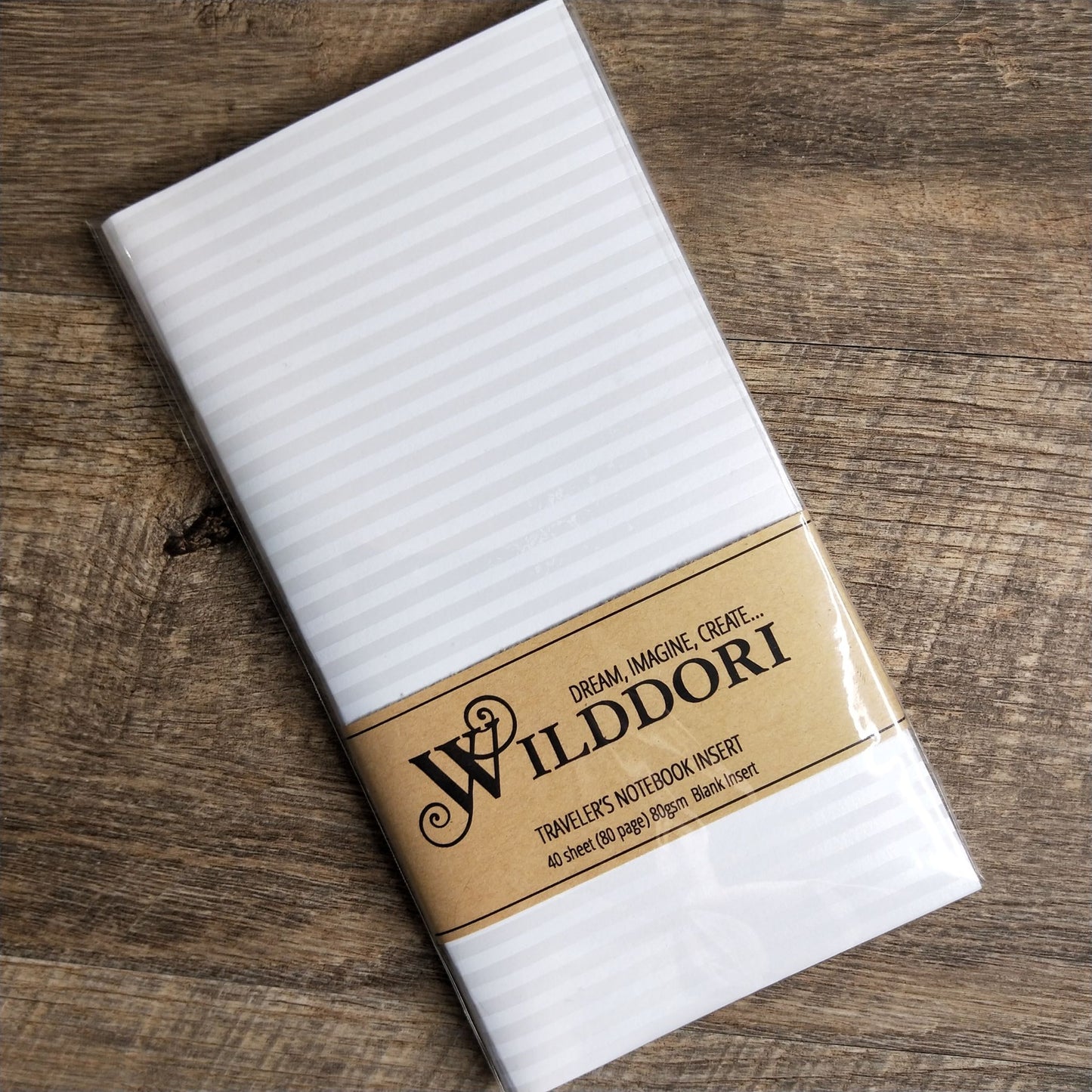 Wilddori 40 sheet Blank Insert, White Pearl Stripes