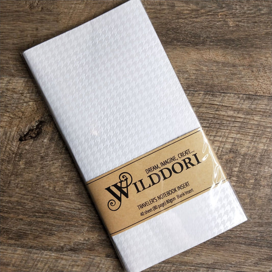 Wilddori 40 sheet Blank Insert, White Pearl Houndstooth