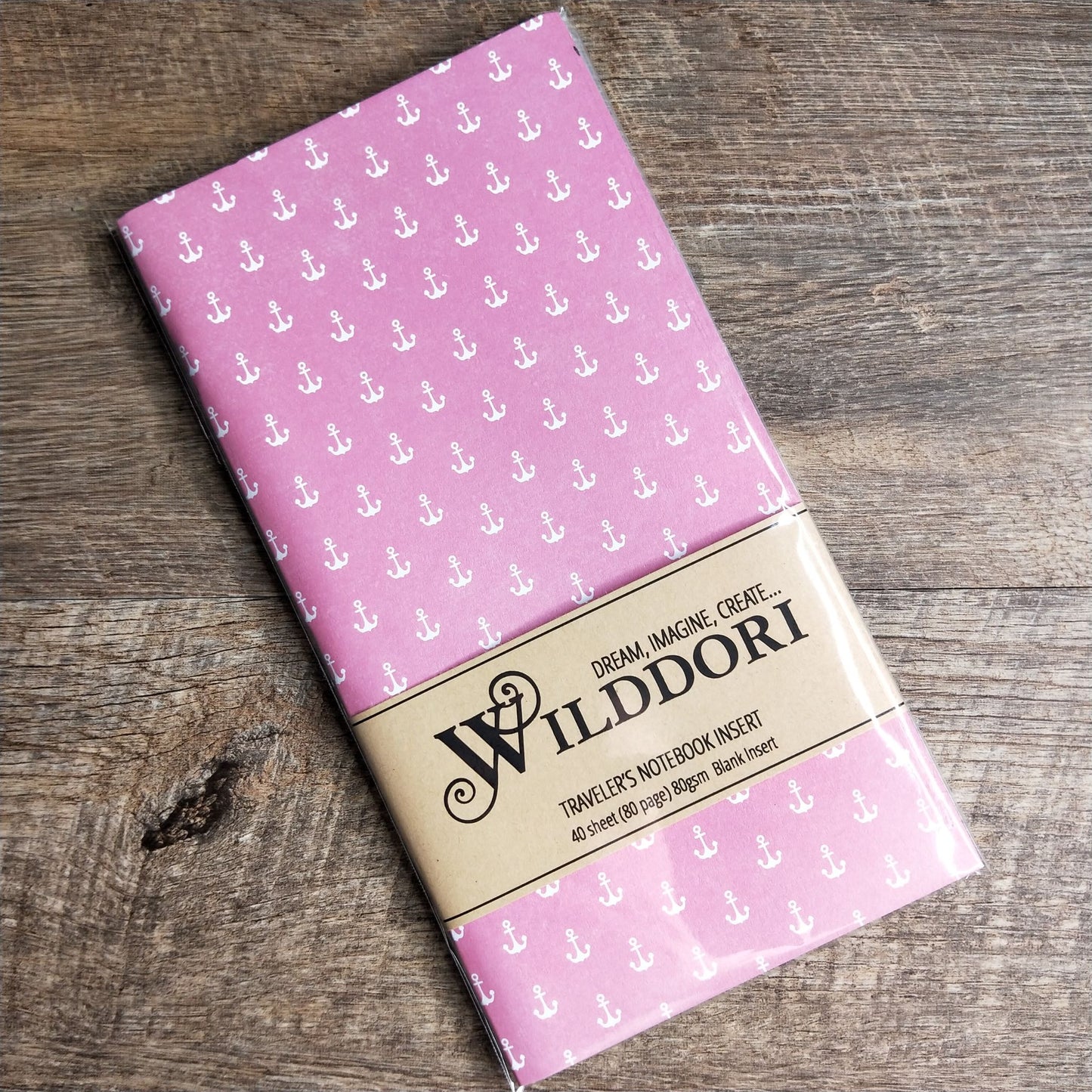 Wilddori 40 sheet Blank Insert - Pink Anchor