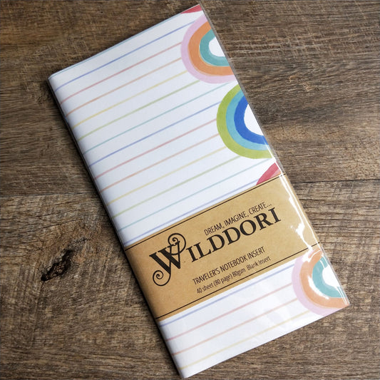 Wilddori 40 sheet Blank Insert - Lines of Rainbows