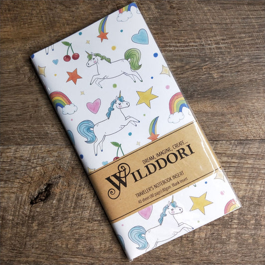 Wilddori 40 sheet Blank Insert - Rainbows and Unicorns