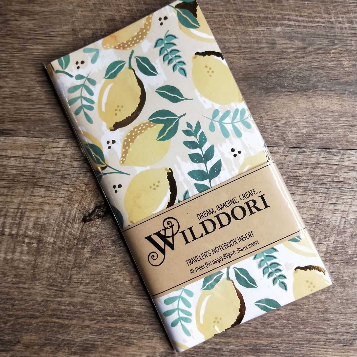 Wilddori 40 sheet Blank Insert - Lemon Leaves