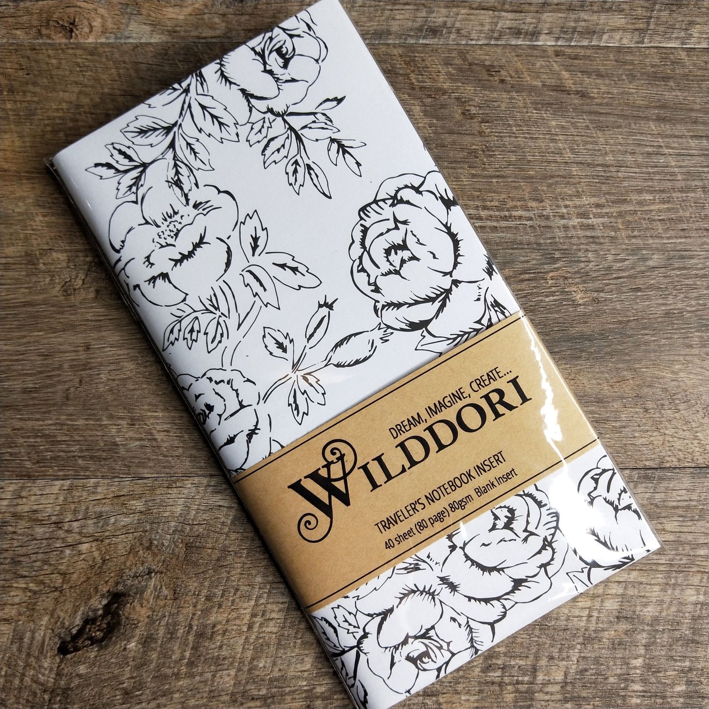 Wilddori 40 sheet Blank Insert - Black Floral Sketch