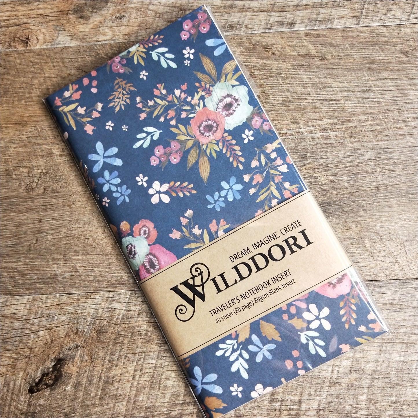 Wilddori 40 sheet Blank Insert - Navy Floral