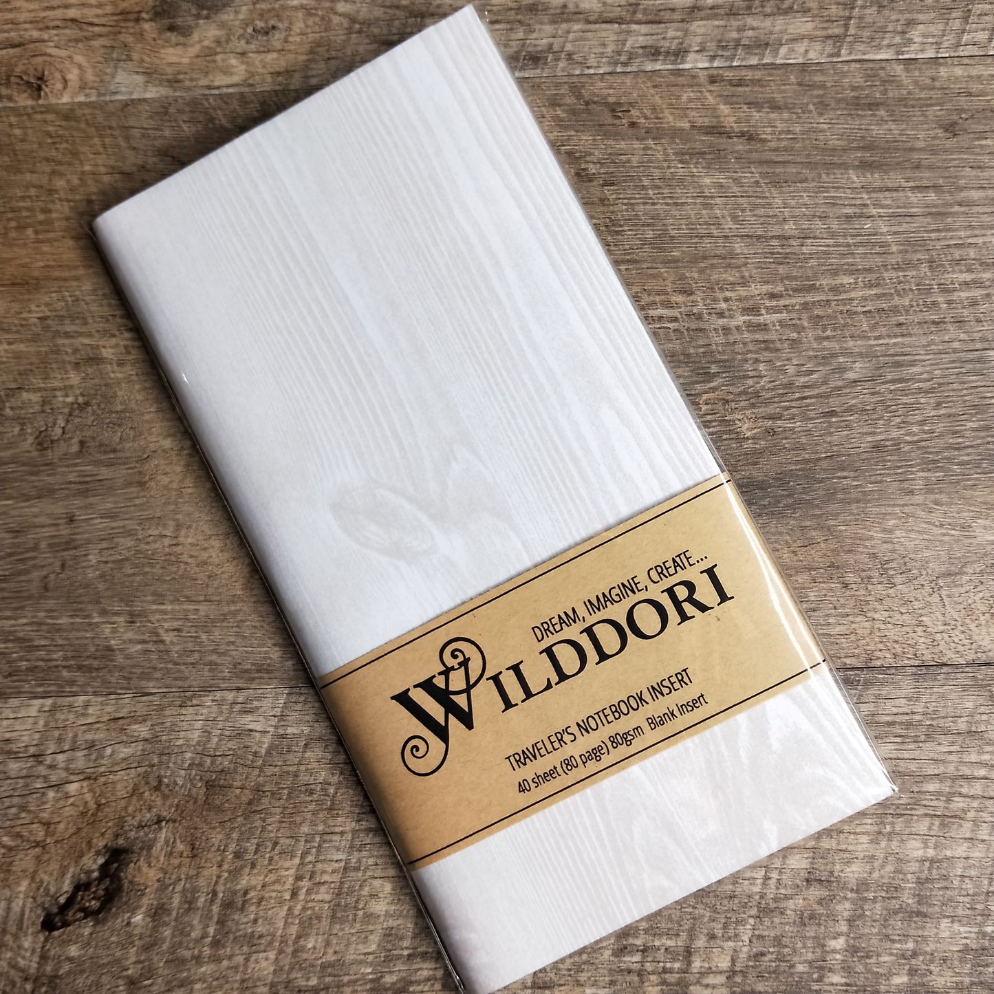 Wilddori 40 sheet Blank Insert - White Woodgrain