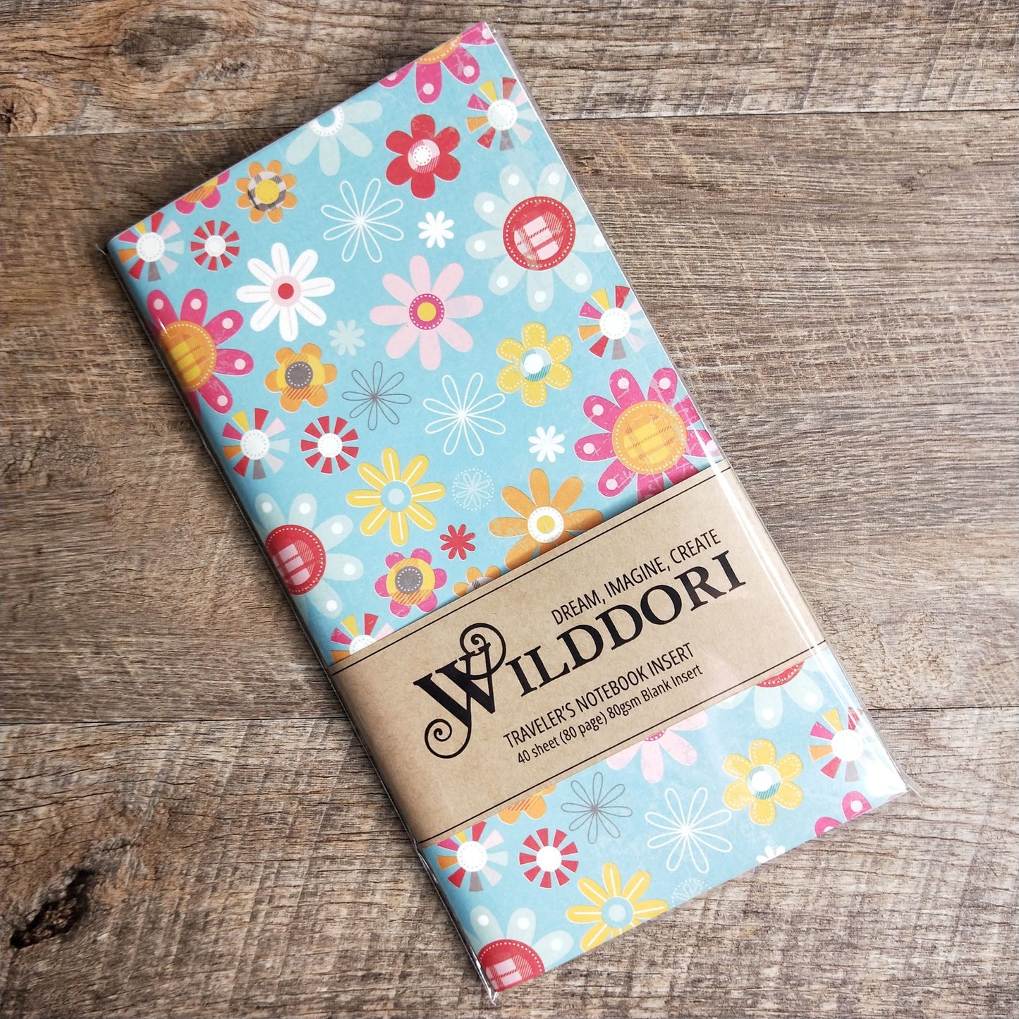 Wilddori 40 sheet Blank Insert - Retro Girl Flowers