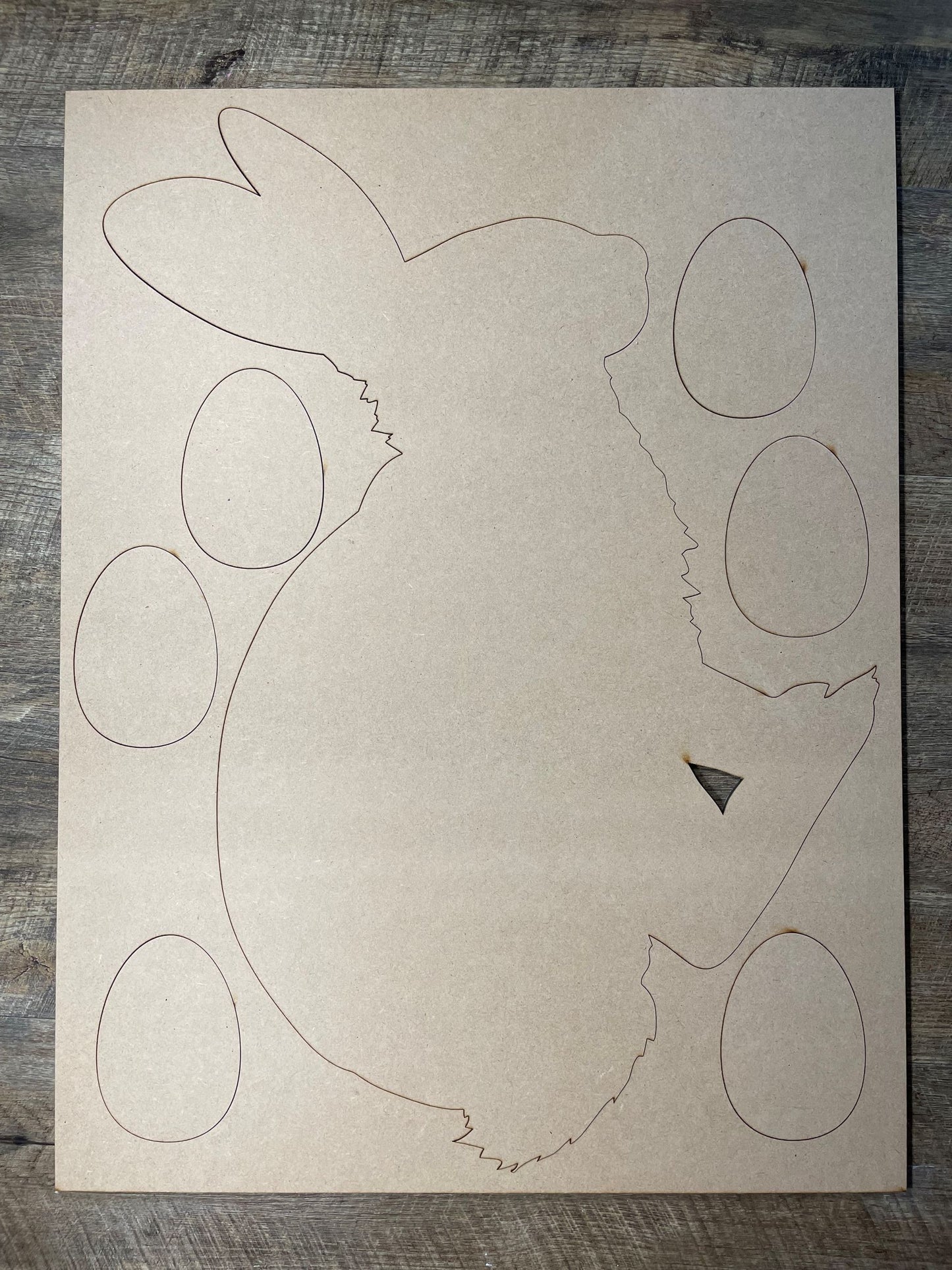 MDF Cutout Rabbit and Eggs Set 3