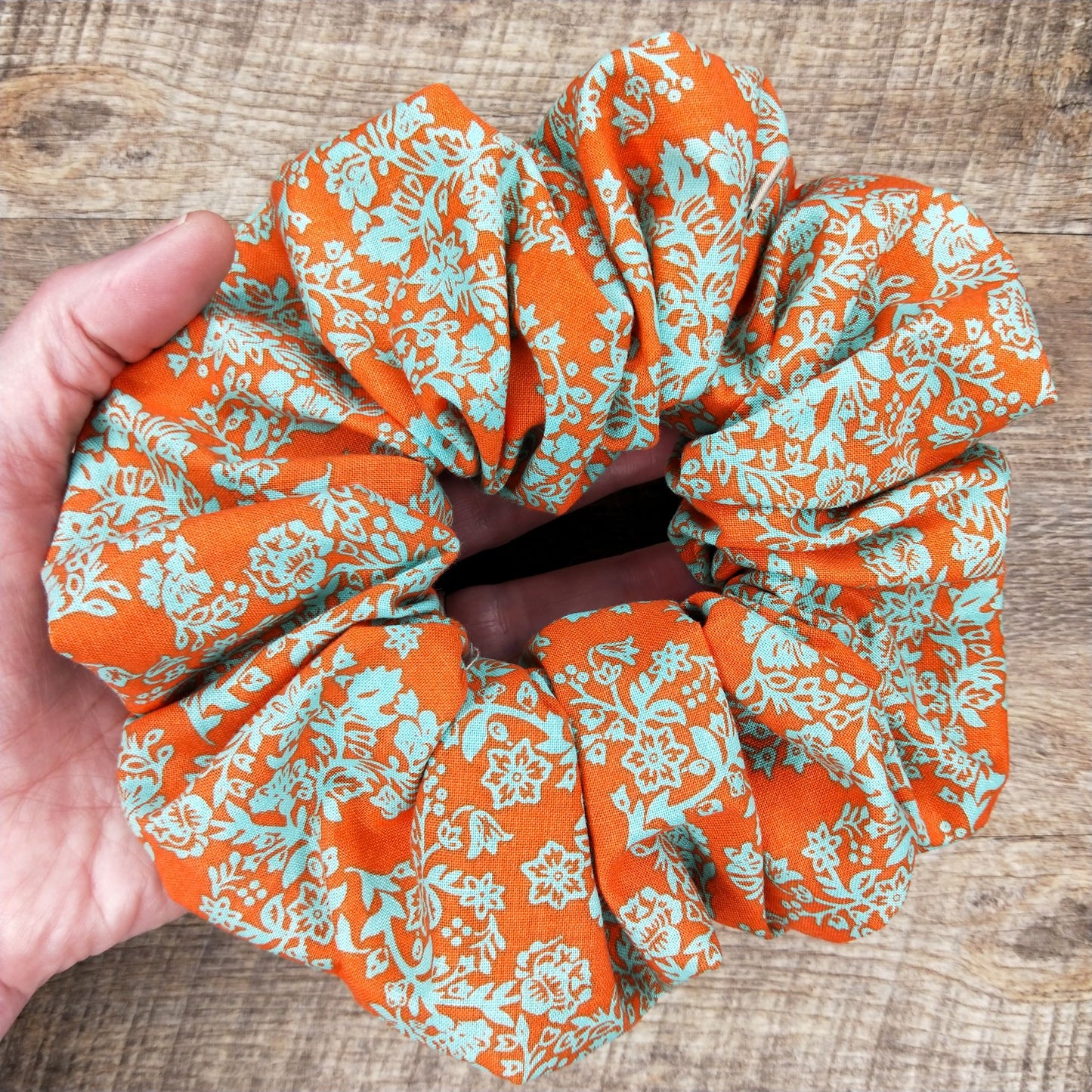 Scrunchies - Orange and Teal Floral