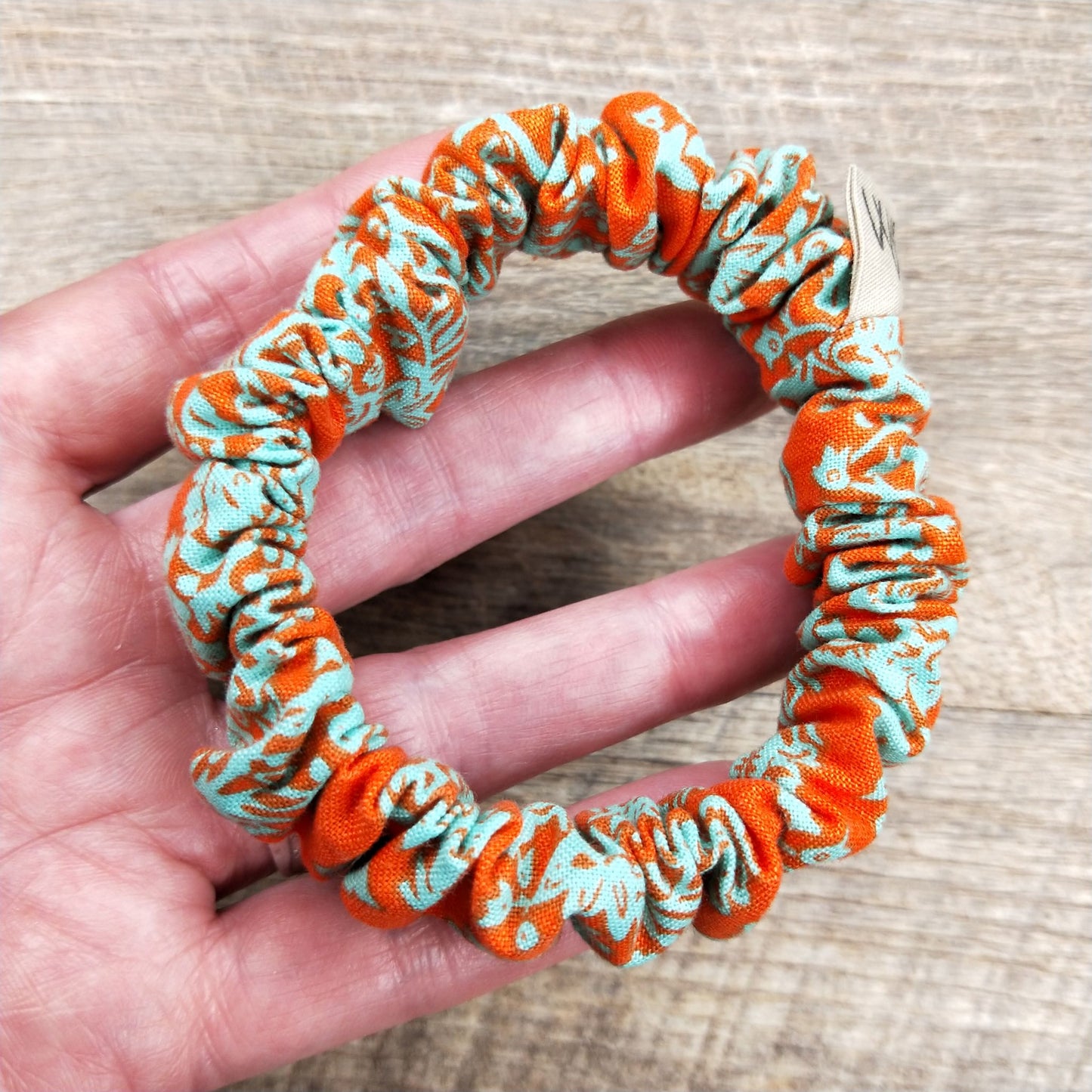 Scrunchies - Orange and Teal Floral