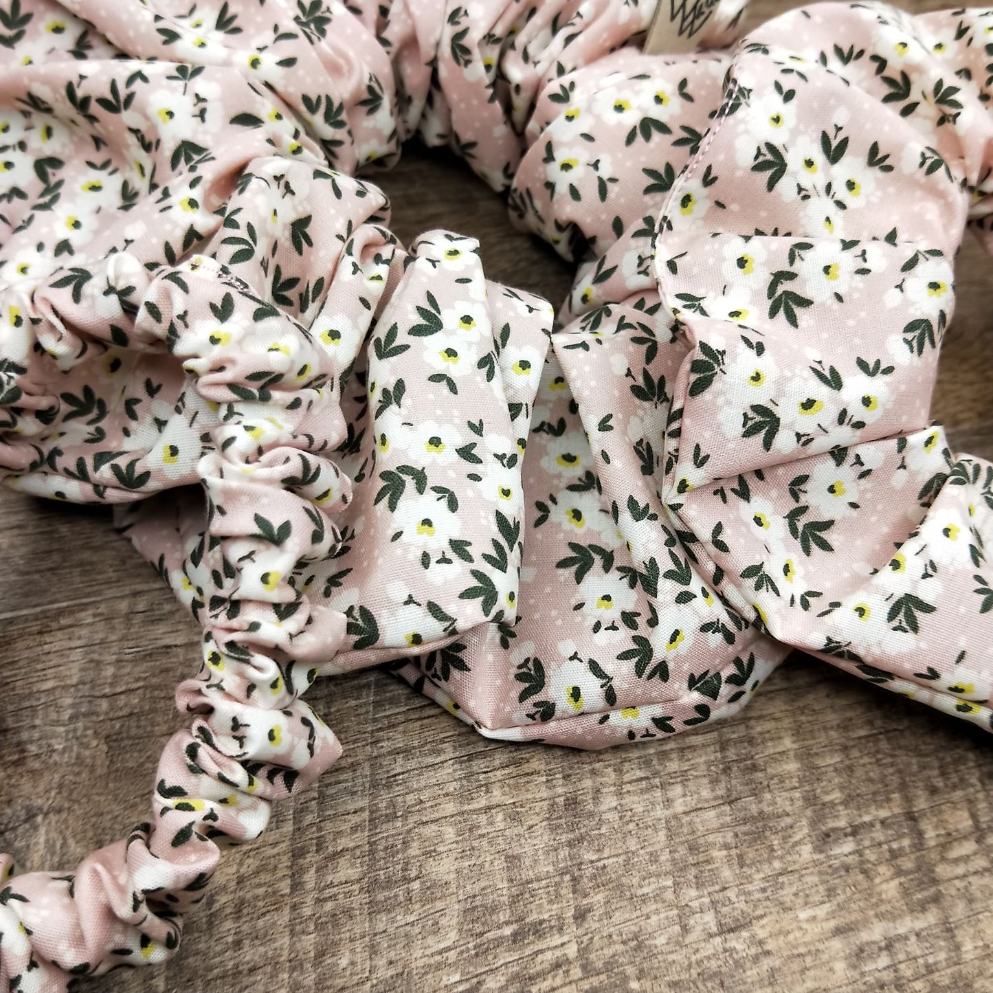 Scrunchies - Tiny Salmon Pink Floral